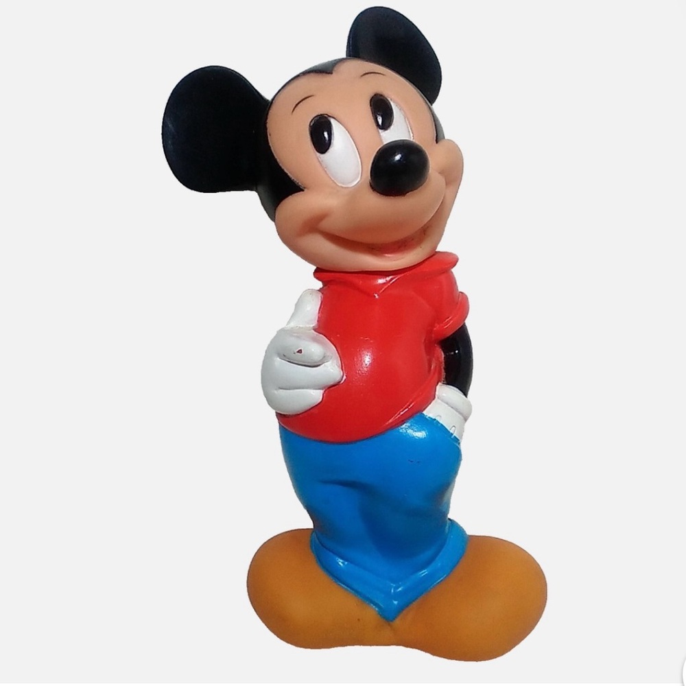 Vintage Walt Disney ILLCO 11.5" Mickey
Mouse Rubberlike Piggy Bank